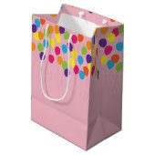 Kleurrijke ballonnen meisjes verjaardag medium cadeauzakje (Achterkant Gekanteld)