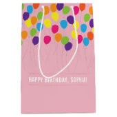Kleurrijke ballonnen meisjes verjaardag medium cadeauzakje (Voorkant)