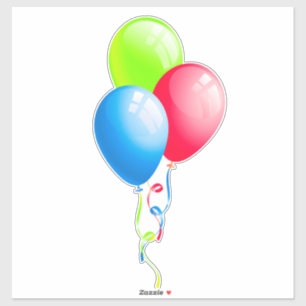 Kleurrijke ballonnen met linten sticker