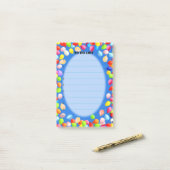 Kleurrijke ballonnen op sky blue om lijst te doen post-it® notes (Op bureau)