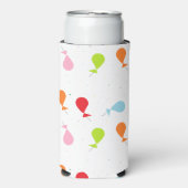 Kleurrijke ballonnen op wit seltzer blikjeskoeler (Seltzer Voorkant)