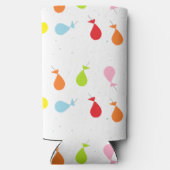 Kleurrijke ballonnen op wit seltzer blikjeskoeler (Achterkant)