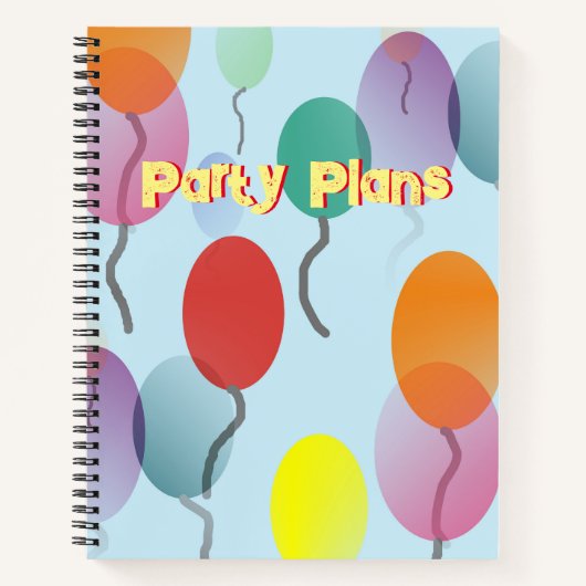 Kleurrijke ballonnen Party Planner Notitieboek (Voorkant)