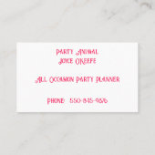 Kleurrijke ballonnen Party Planner Visitekaartje (Achterkant)