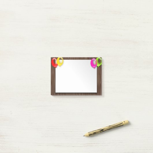 Kleurrijke ballonnen post-it® notes (Op bureau)