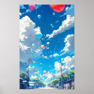 Kleurrijke ballonnen Poster voor vrolijk decor - P