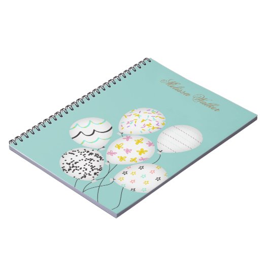 kleurrijke ballonnen schatmonogram notitieboek (Linkerzijde)