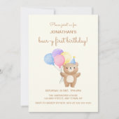 Kleurrijke ballonnen Schattige Beer Boy Birthday Kaart (Voorkant)