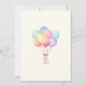 Kleurrijke Ballonnen Schattige Beer Meisje 3e Verj Kaart (Achterkant)