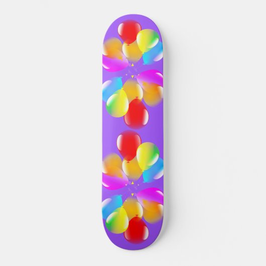Kleurrijke Ballonnen Skateboard (Voorkant)