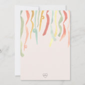 Kleurrijke Ballonnen Streamers Verjaardag Minimali Kaart (Achterkant)