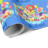 Kleurrijke ballonnen toevoegen NAAM AGENTSCHRIJVIN Cadeaupapier (Rol Hoek)