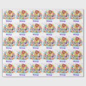 Kleurrijke ballonnen toevoegen NAAM AGENTSCHRIJVIN Cadeaupapier (Vlak)