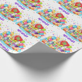 Kleurrijke ballonnen toevoegen NAAM AGENTSCHRIJVIN Cadeaupapier (Hoek)