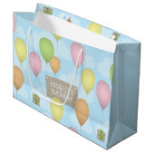 Kleurrijke ballonnen verjaardag patroon geschenk t groot cadeauzakje (Voorkant Gekanteld)