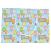 Kleurrijke ballonnen verjaardag patroon geschenk t groot cadeauzakje (Achterkant)