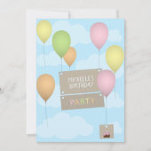 Kleurrijke ballonnen Verjaardag uitnodiging (Voorkant)