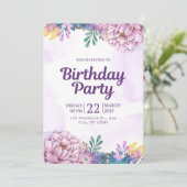 Kleurrijke Ballonnen Verjaardag Uitnodiging voor K (Staand voorkant)