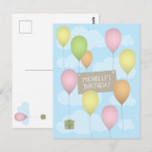 Kleurrijke Ballonnen Verjaardagsansichtkaart Briefkaart (Voorkant / Achterkant)