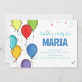 Kleurrijke Ballonnen Verjaardagsfeest Custom Kaart (Voorkant)