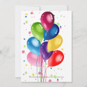 KLEURRIJKE BALLONNEN, VERJAARDAGSFEEST KAART (Achterkant)