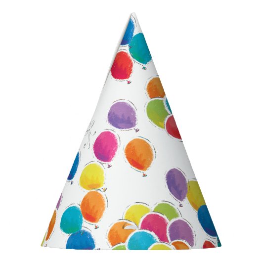 Kleurrijke ballonnen verjaardagsfeestje Pet toevoe Feesthoedjes (Links)