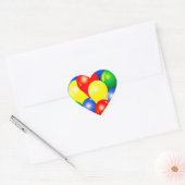 Kleurrijke ballonnen verjaardagsfeestje sjabloon hart sticker (Envelop)