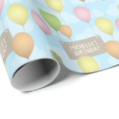 Kleurrijke ballonnen Verjaardagspatroon Verpakking Cadeaupapier (Rol Hoek)