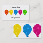 kleurrijke ballonnen, visitekaartje (Voorkant / Achterkant)