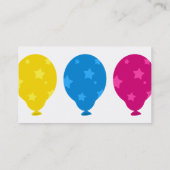kleurrijke ballonnen, visitekaartje (Achterkant)