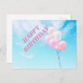 Kleurrijke Ballonnen Vliegen Briefkaart (Voorkant / Achterkant)