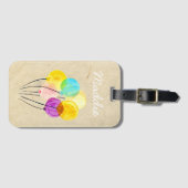 Kleurrijke ballonnen voor waterverf bagagelabel (Voorkant (horizontaal))