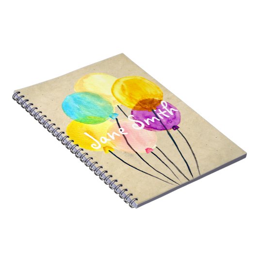 Kleurrijke ballonnen voor waterverf notitieboek (Rechterzijde)