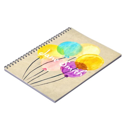Kleurrijke ballonnen voor waterverf notitieboek (Linkerzijde)