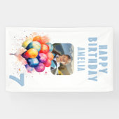 Kleurrijke Ballonnen Waterverf Foto Verjaardagsfee Spandoek (Horizontaal)