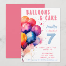Kleurrijke Ballonnen Waterverf Kinderen Verjaardag
