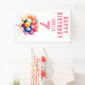 Kleurrijke Ballonnen Waterverf Kinderen Verjaardag Spandoek (Insitu)