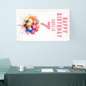 Kleurrijke Ballonnen Waterverf Kinderen Verjaardag Spandoek (Beurs)