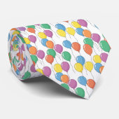 Kleurrijke Ballonnen Witte Achtergrond Stropdas (Opgerold)
