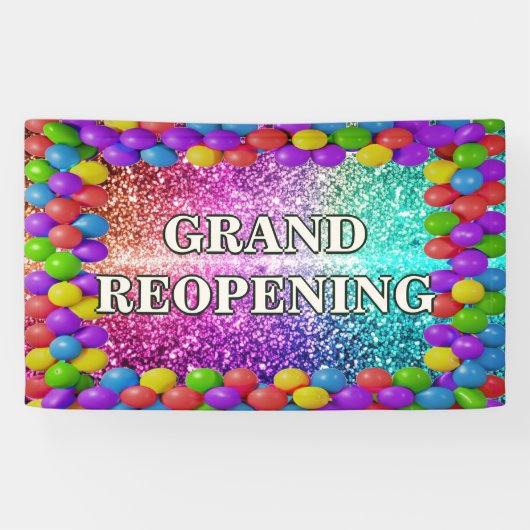 Kleurrijke Ballons Grand Reopening banner voor win (Horizontaal)