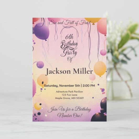 Kleurrijke ballonverjaardag met Schattige Capybara Kaart (Staand voorkant)