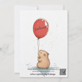Kleurrijke ballonverjaardag met Schattige Capybara Kaart (Achterkant)