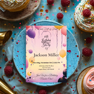 Kleurrijke ballonverjaardag met Schattige Capybara Kaart