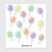 Kleurrijke ballonvormen sticker (Vel)