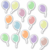 Kleurrijke ballonvormen sticker (Voorkant)