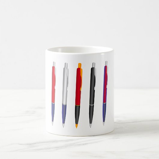 Kleurrijke balpen set koffiemok