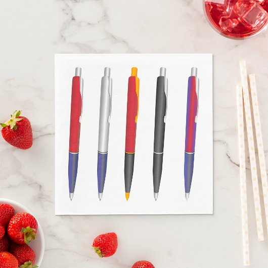 Kleurrijke balpen set servet