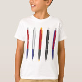 Kleurrijke balpen set t-shirt (Voorkant)