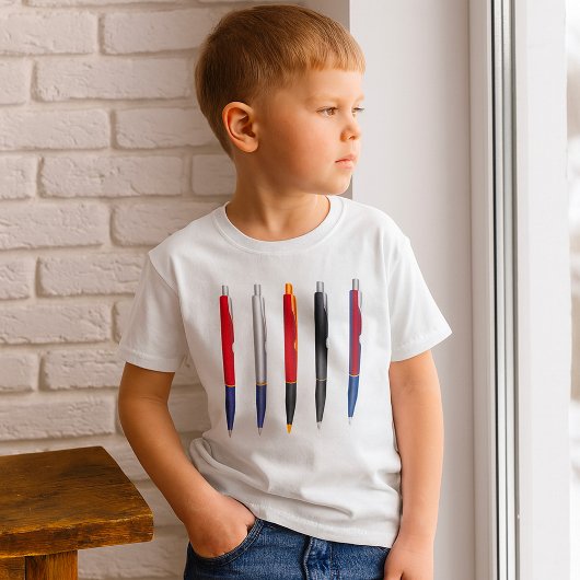 Kleurrijke balpen set t-shirt