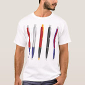 Kleurrijke balpen set t-shirt (Voorkant)